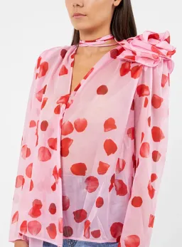 SELLING: Magda Butrym Flower Embellished Blouse Pink Petal Size 40 / Au 12 for rent on The Volte - image 2