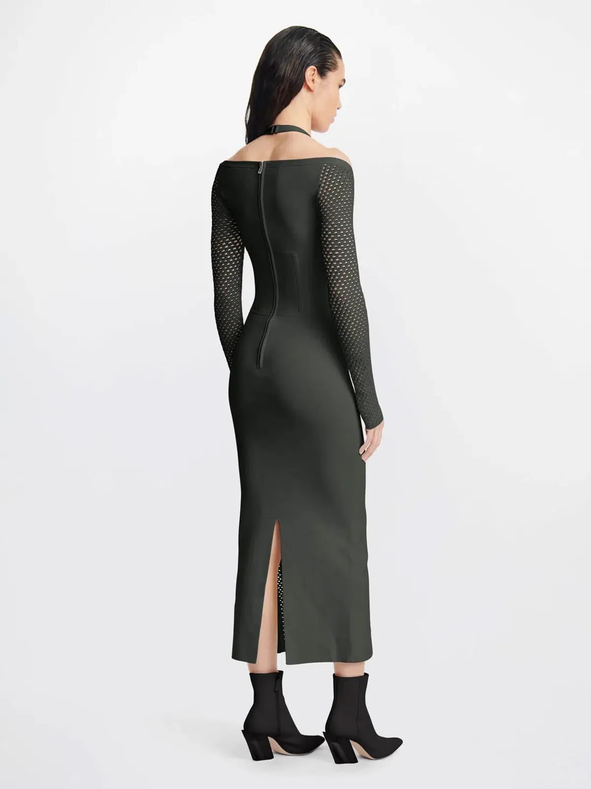 Dion Lee Column Corset Dress Shadow Green Size M / Au 10 - Image 3