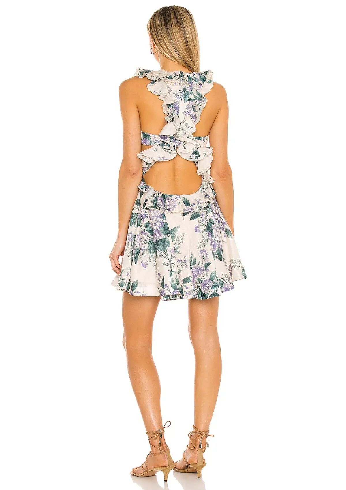 Zimmermann Cassia Ruffle Mini Dress Floral Size 8 - Image 2