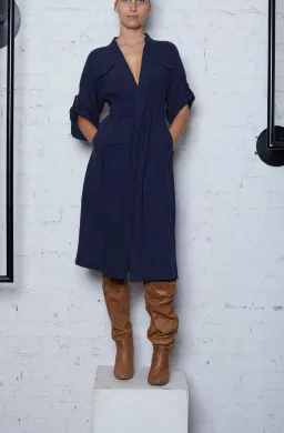 KITX Activist Shirt Dress Navy Size 10 for rent on The Volte - image 1