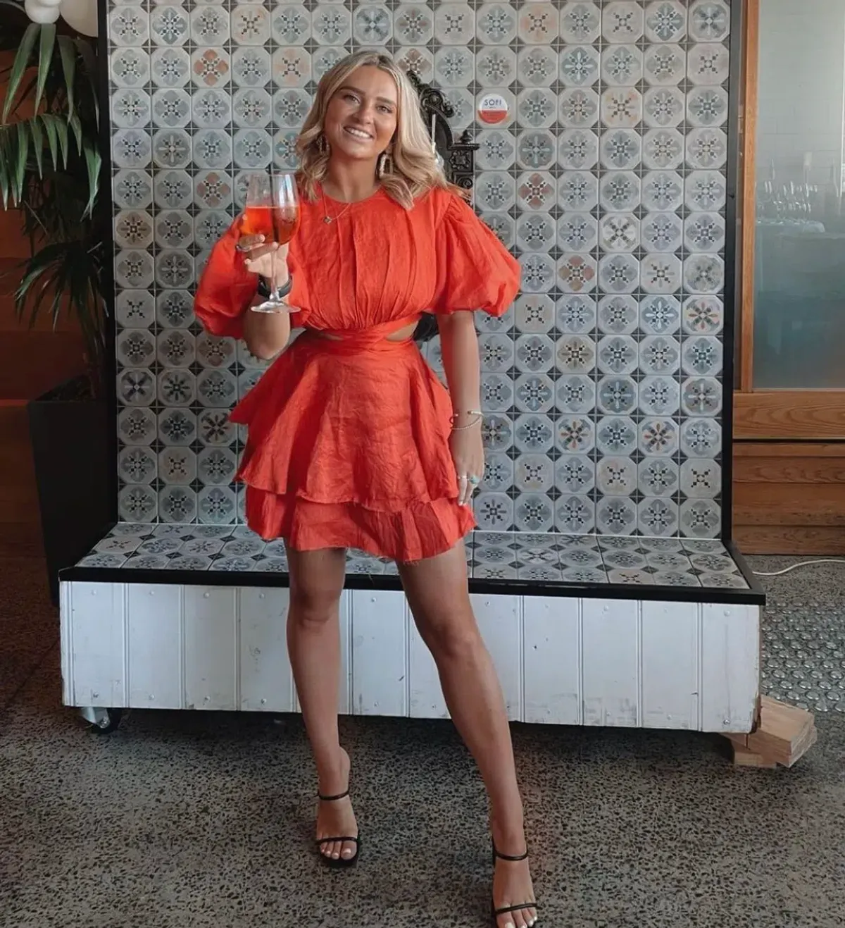 Aje Gracious Mini Dress Saffron Orange Size 6 - Image 2
