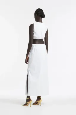 Sir the Label Anja Cut Out Midi Dress Chalk White Size 2 / AU 10 for rent on The Volte - image 2