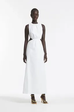 Sir the Label Anja Cut Out Midi Dress Chalk White Size 2 / AU 10 for rent on The Volte - image 1