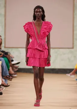 Aje Rhythmic Frilled Mini Dress Pink Size 8 / S for rent on The Volte - image 3