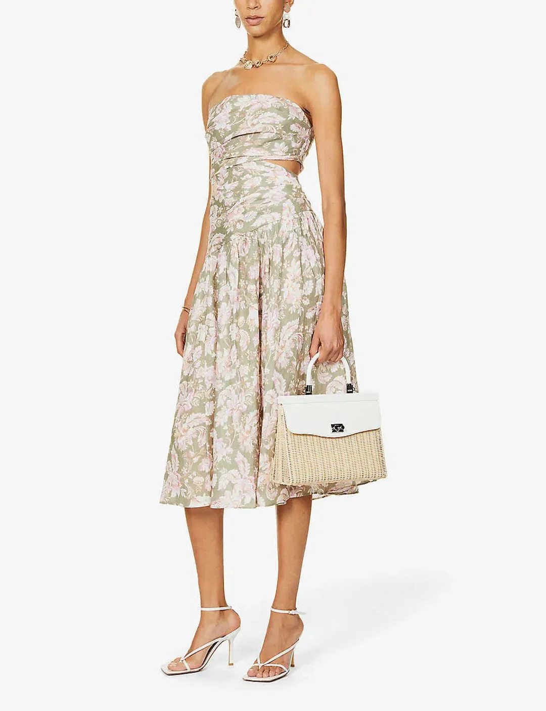 Zimmermann Lyre Linen Floral Dress Size 1/ Au 10 for rent on The Volte - main image