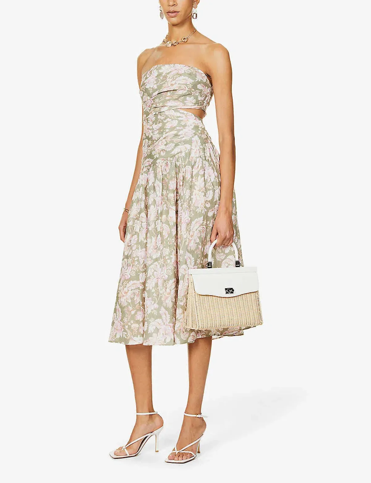 Zimmermann Lyre Linen Floral Dress Size 1/ Au 10 - Image 3