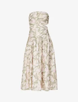 Zimmermann Lyre Linen Floral Dress Size 1/ Au 10 for rent on The Volte - image 5