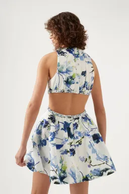 Aje Voyage Braided Cut Out Mini Dress Floral Print Size 12 for rent on The Volte - image 3