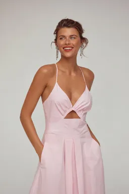 Scanlan Theodore Cotton Strappy Dress Pink Size 8 for rent on The Volte - image 2