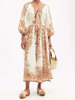 Zimmermann Moonshine Scoop Linen Maxi Dress Caramel Lily Size 0P / AU 6 for rent on The Volte - image 2