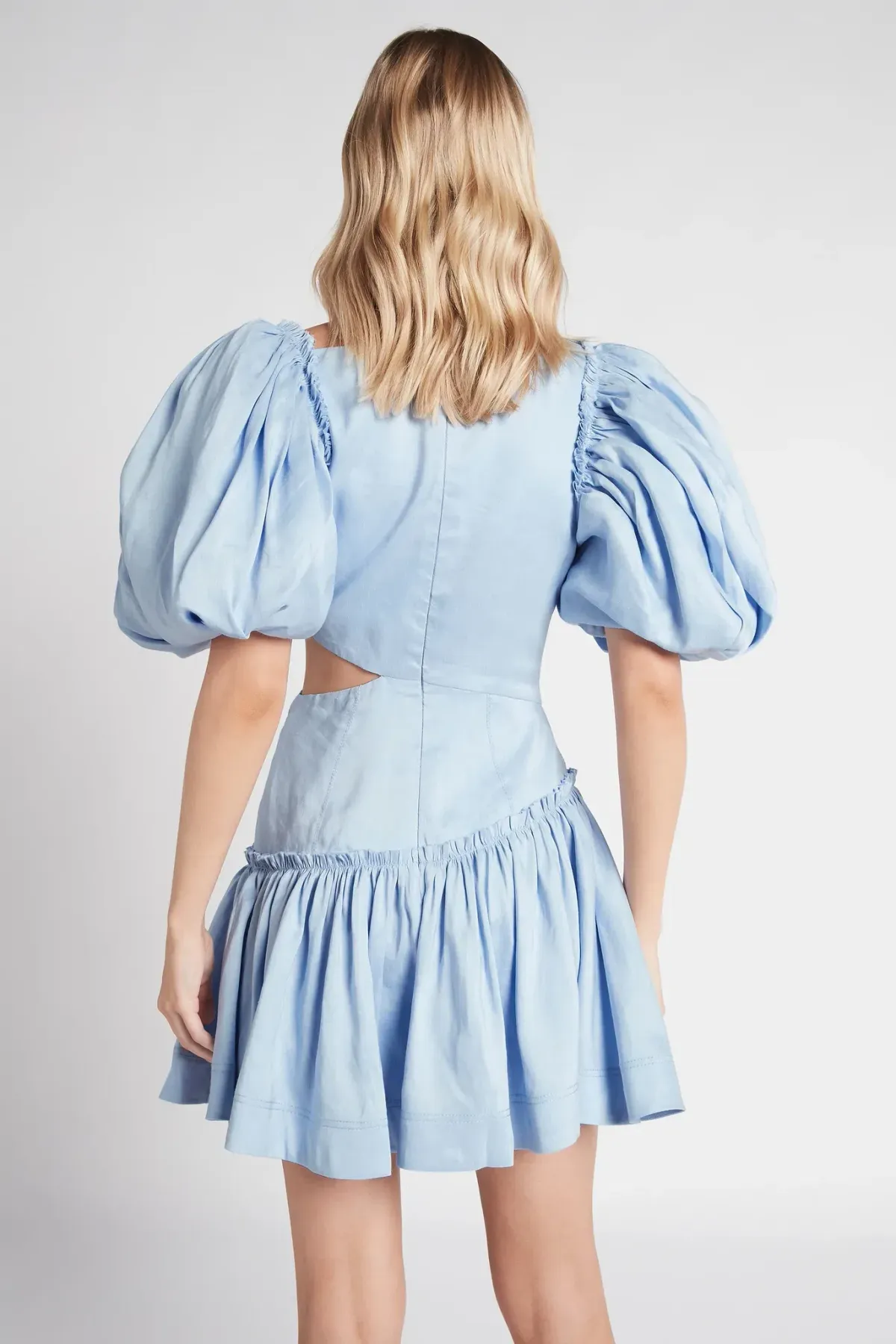 Aje Chateau Cut Out Mini Dress Sky Blue Size 6 - Image 2