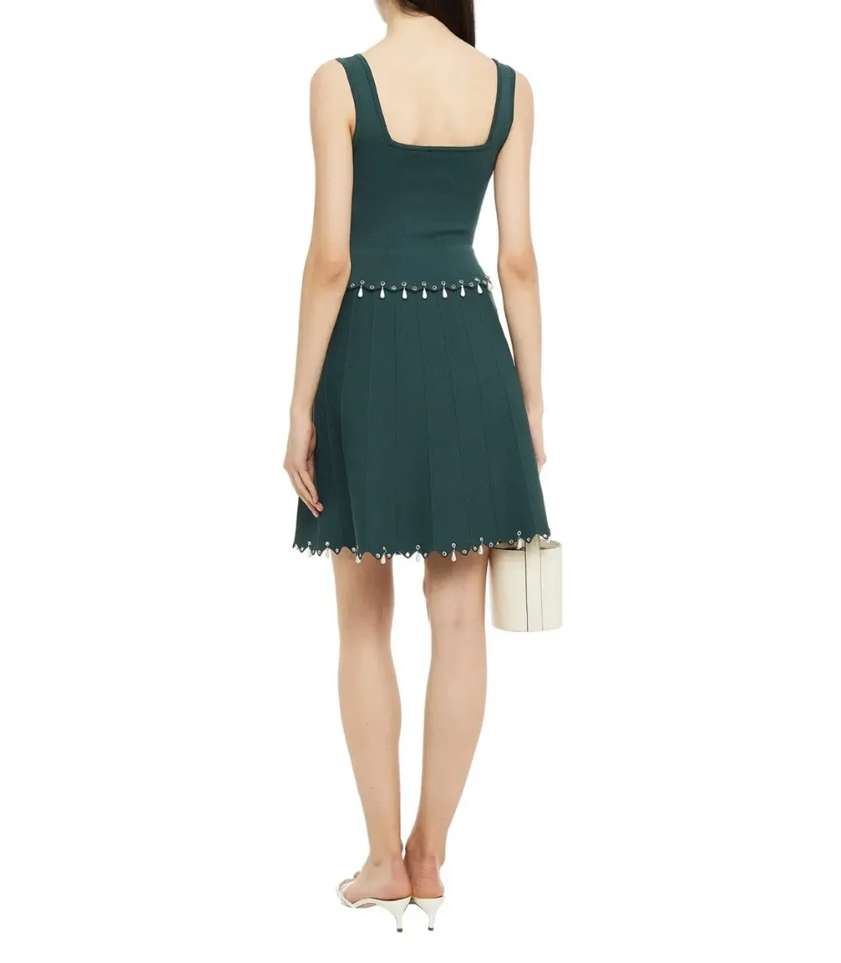 Sandro Amyla Embellished Stretch-knit Mini Skirt And Top Set Green Size 10 - Image 2