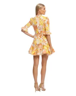 Zimmermann Primrose Flutter Mini Dress Marigold Floral Size 1 / Au 10 for rent on The Volte - image 3
