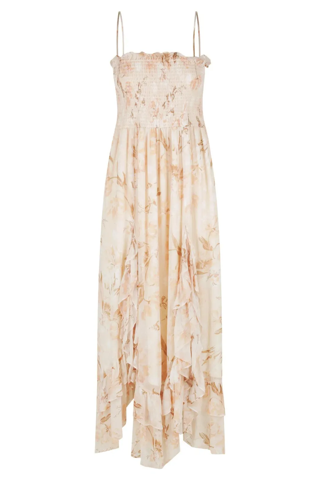 Shona Joy Nina Shirred Midi Dress Floral Size 12 / L for rent on The Volte - main image