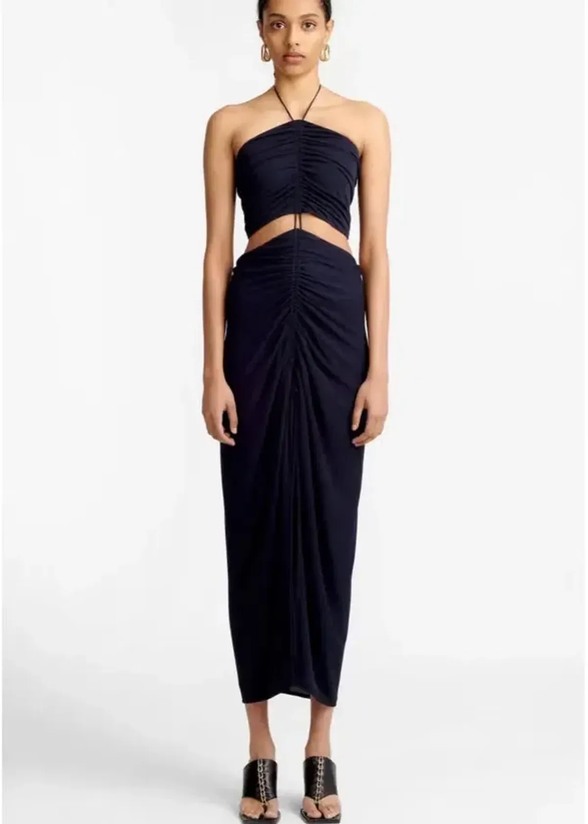 Dion Lee Gathered Dress Black Size 8 - Image 1