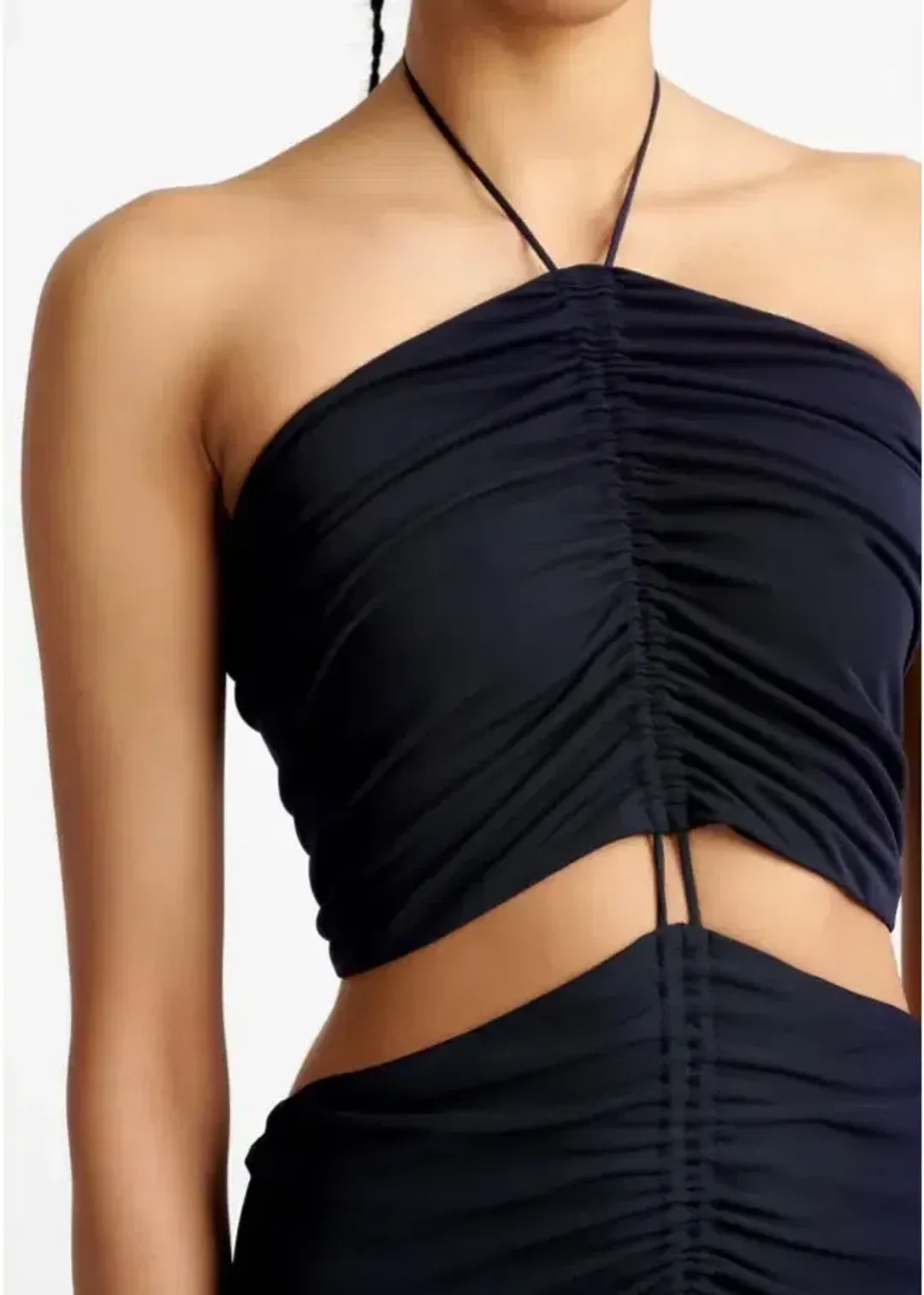 Dion Lee Gathered Dress Black Size 8 for rent on The Volte - main image