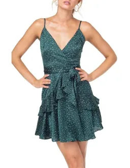 Pilgrim Adriane Mini Dress Emerald Size 16 for rent on The Volte - image 2