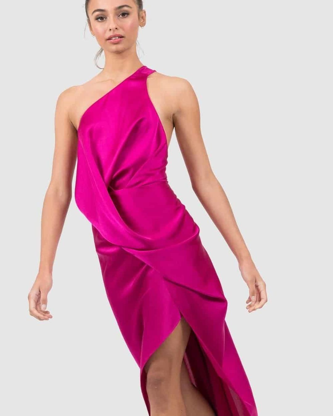 One Fell Swoop Philly Midi Dress Cardinal Pink Size 6 for rent on The Volte - main image