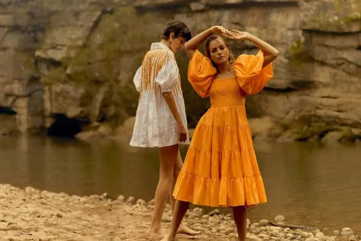 Aje Midi Cherished Dress Orange Size 8 / S - Image 4