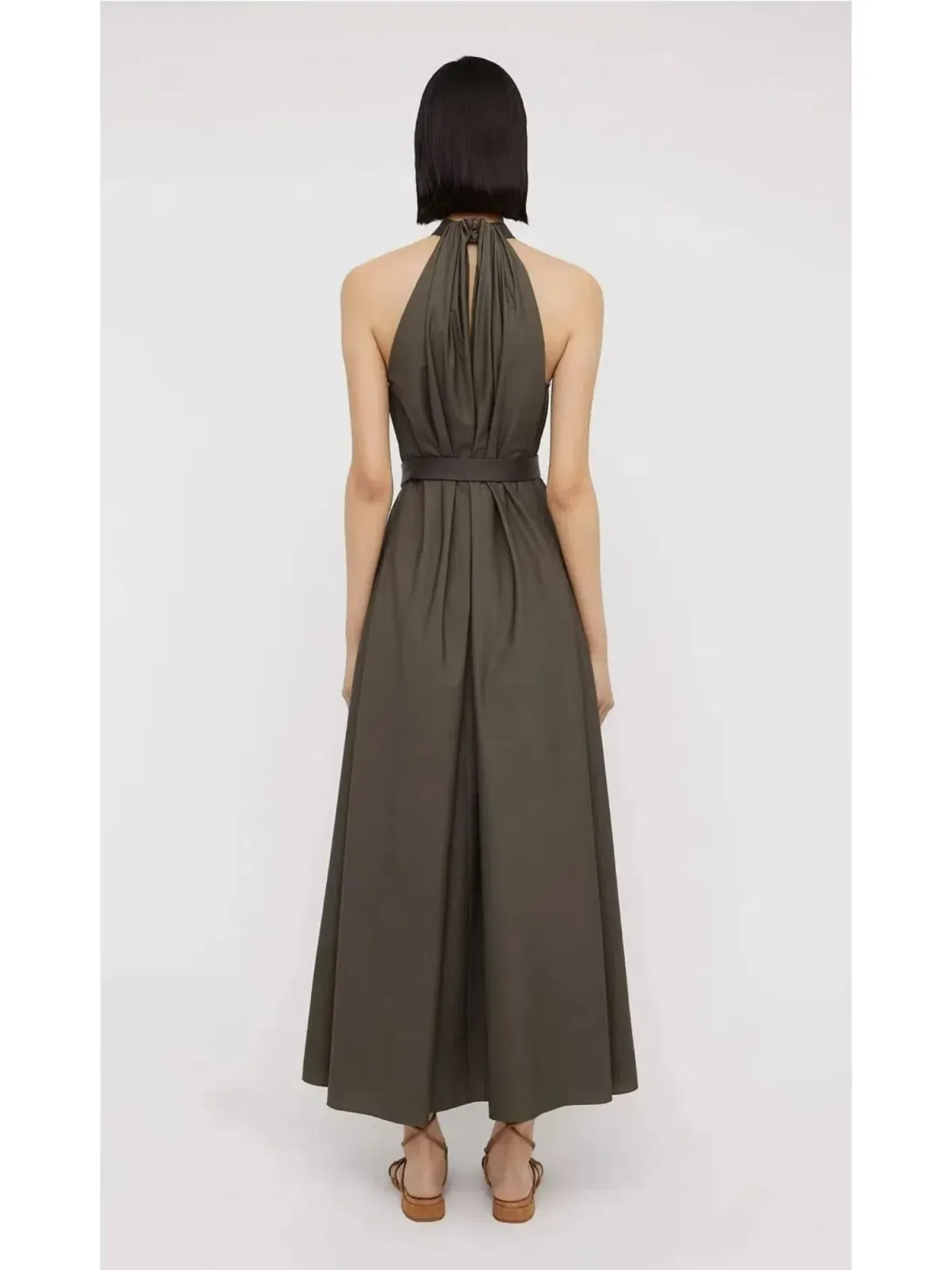 Scanlan Theodore Cotton Strapping Dress Jungle Green Size AU 8 - Image 2