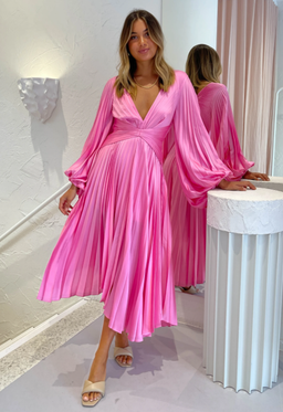 Acler Palms Midi Dress in Confetti Pink Size 8 for rent on The Volte - image 5