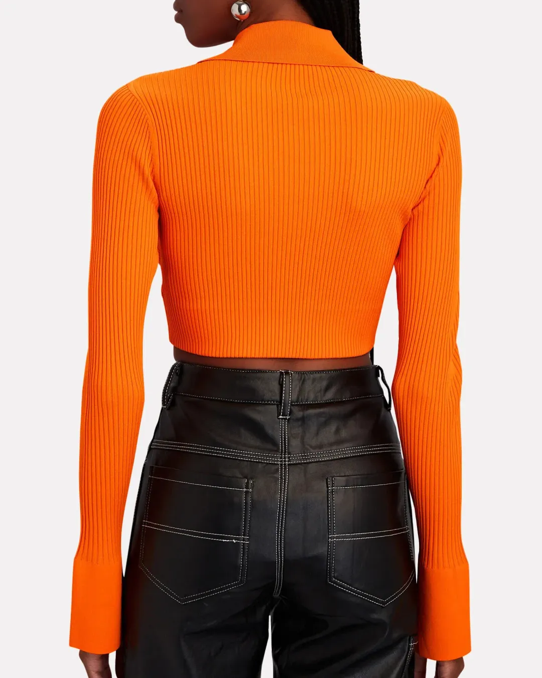 A.L.C. Ashlyn Rib Knit Crop Top Orange Size 8 for rent on The Volte - main image