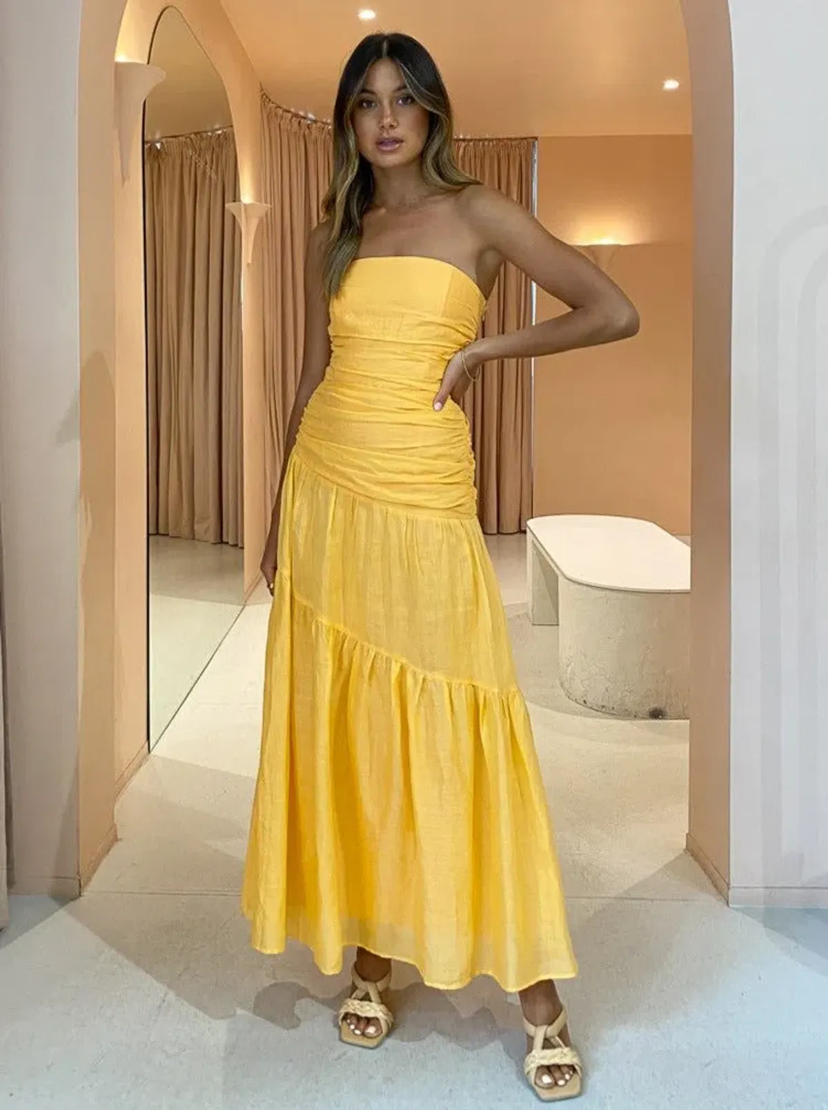 Issy Isles Dress in Orange Sorbet Size 6 for rent on The Volte - main image