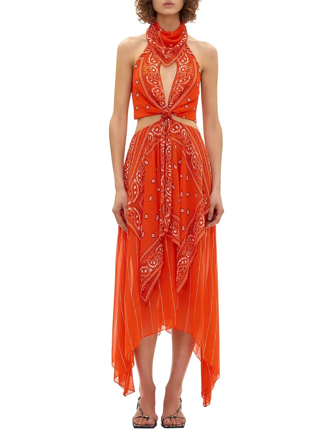 Dion Lee Bandana Knot Dress Red Size 6 for rent on The Volte - main image