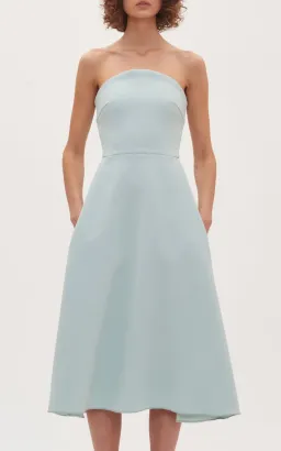 Dion Lee Concave Crepe Strapless Midi Dress Seafoam Size 8 for rent on The Volte - image 2