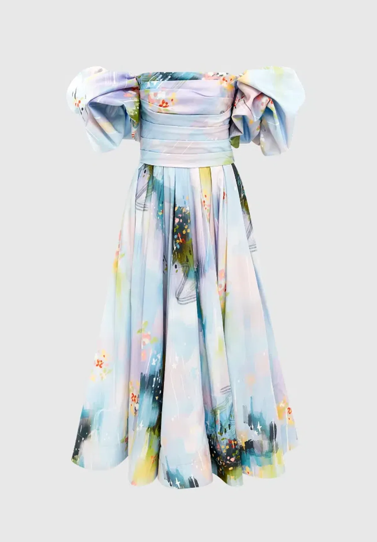 Leo Lin Matilda Puff Sleeve Midi Dress Willow Print Size 8 - Image 6