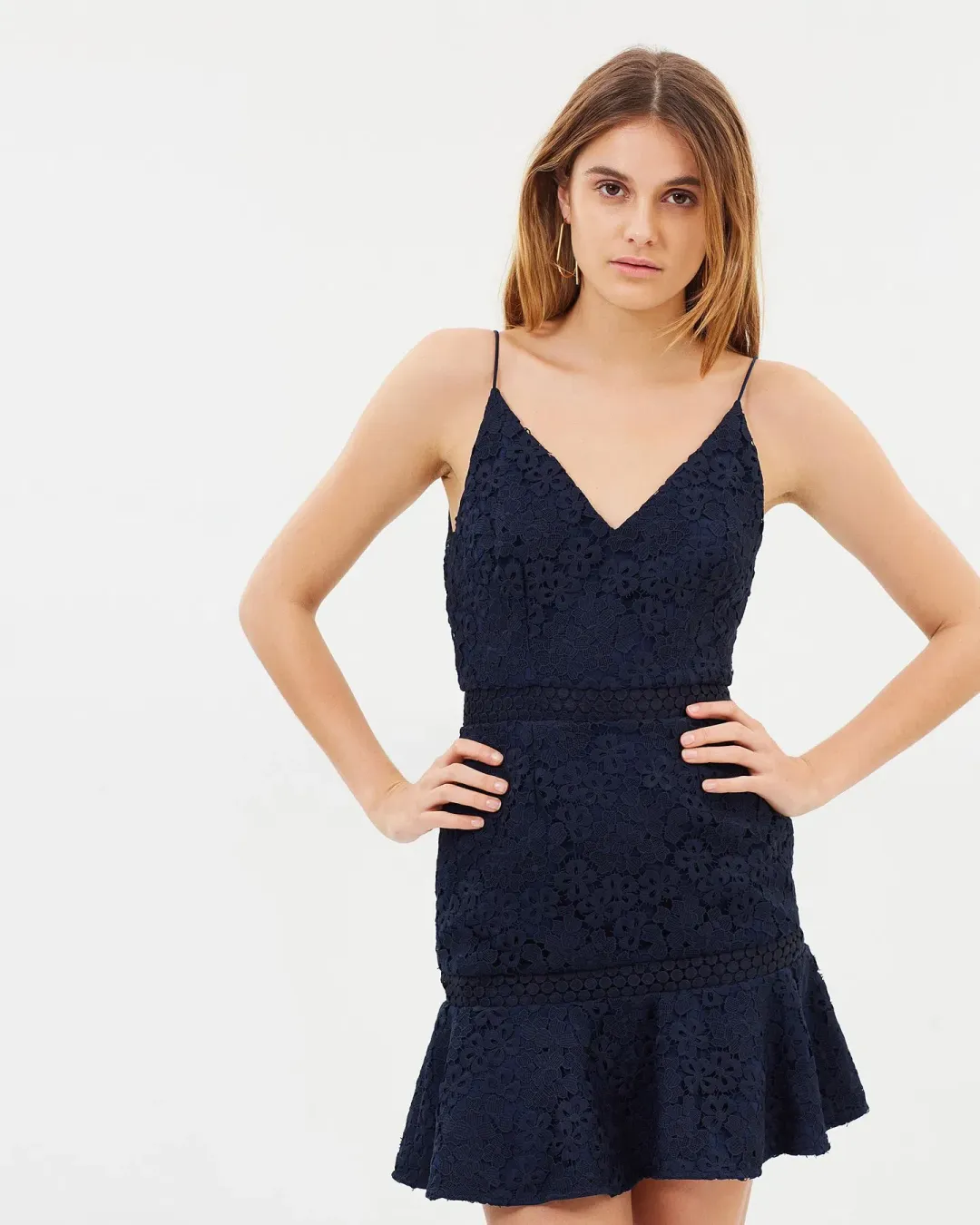 Keepsake the Label Utopia Lace Mini Dress Navy Size 10 for rent on The Volte - main image