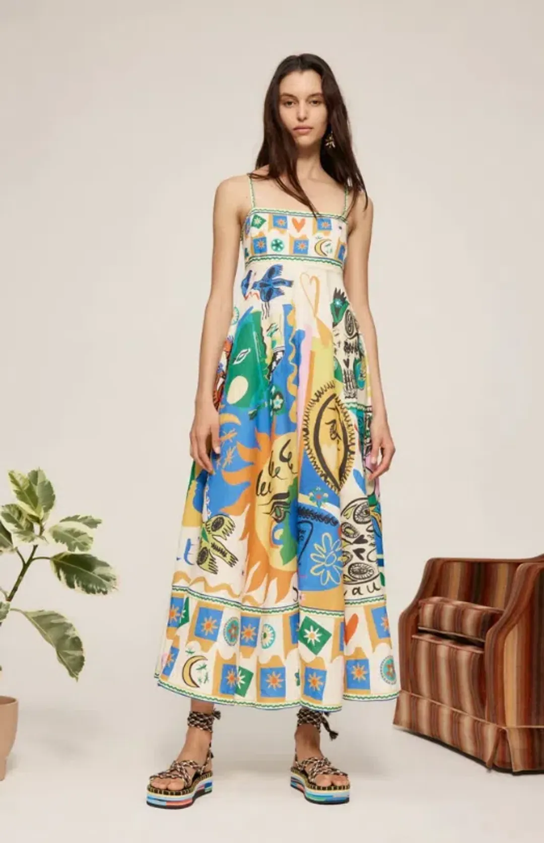 Alemais The Soleil Sundress Multi Size 10 for rent on The Volte - main image