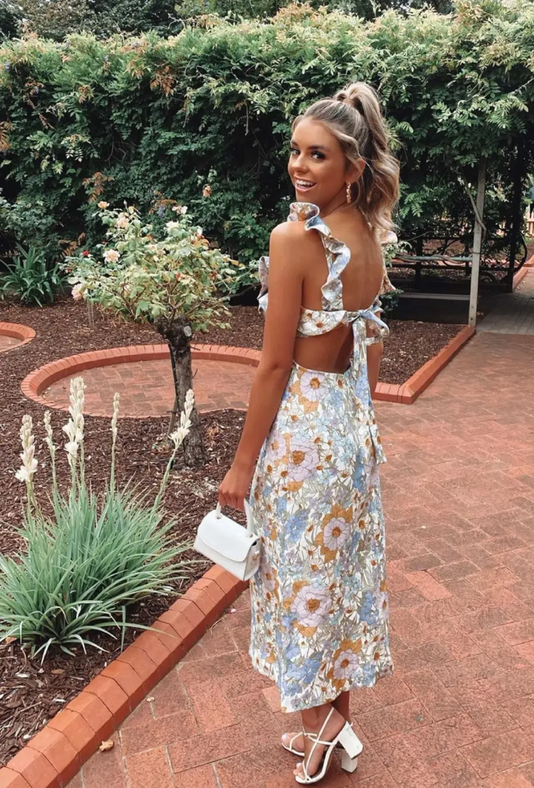 Zimmermann Super Eight Frilled Midi Dress Floral Size 2 / AU 12 for rent on The Volte - main image