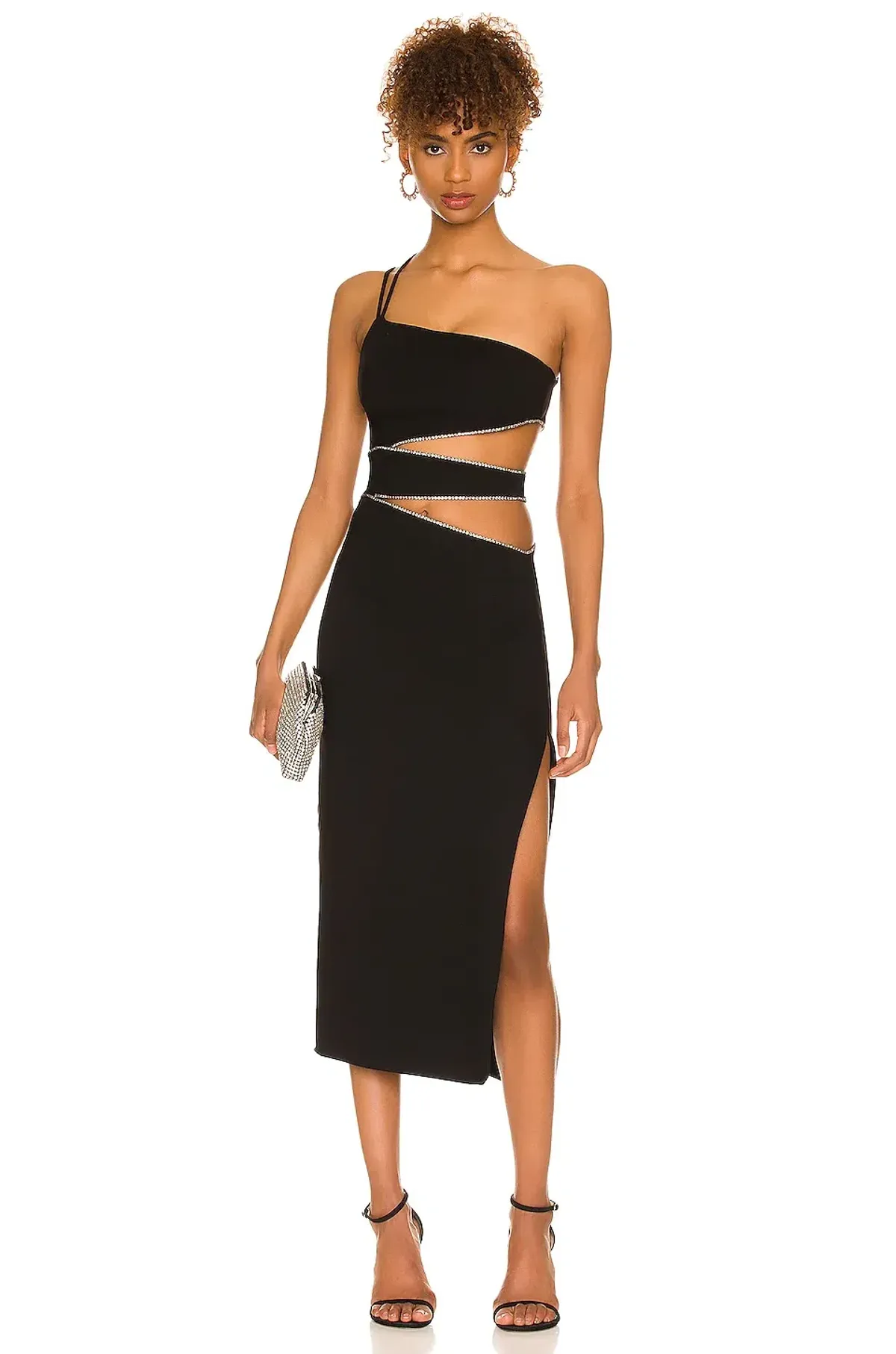 NBD Adeline Crystal Cutout Gown Black Size 8 for rent on The Volte - main image