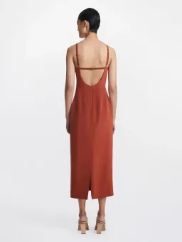 Dion Lee Split Twist Split Dress in Rust Brown Size 6 for rent on The Volte - image 2