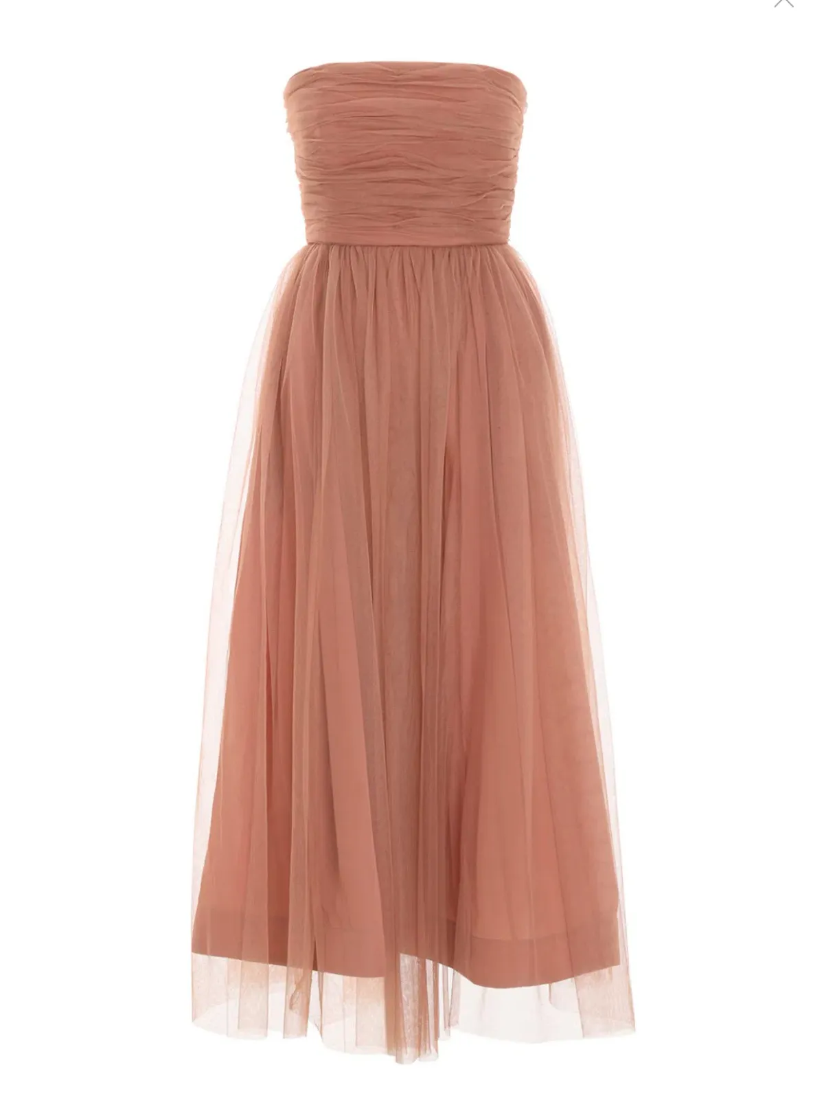 Zimmermann Lipstick Tulle Strapless Midi Dress in Lipstick Nude Size 1/AU 10 - Image 3