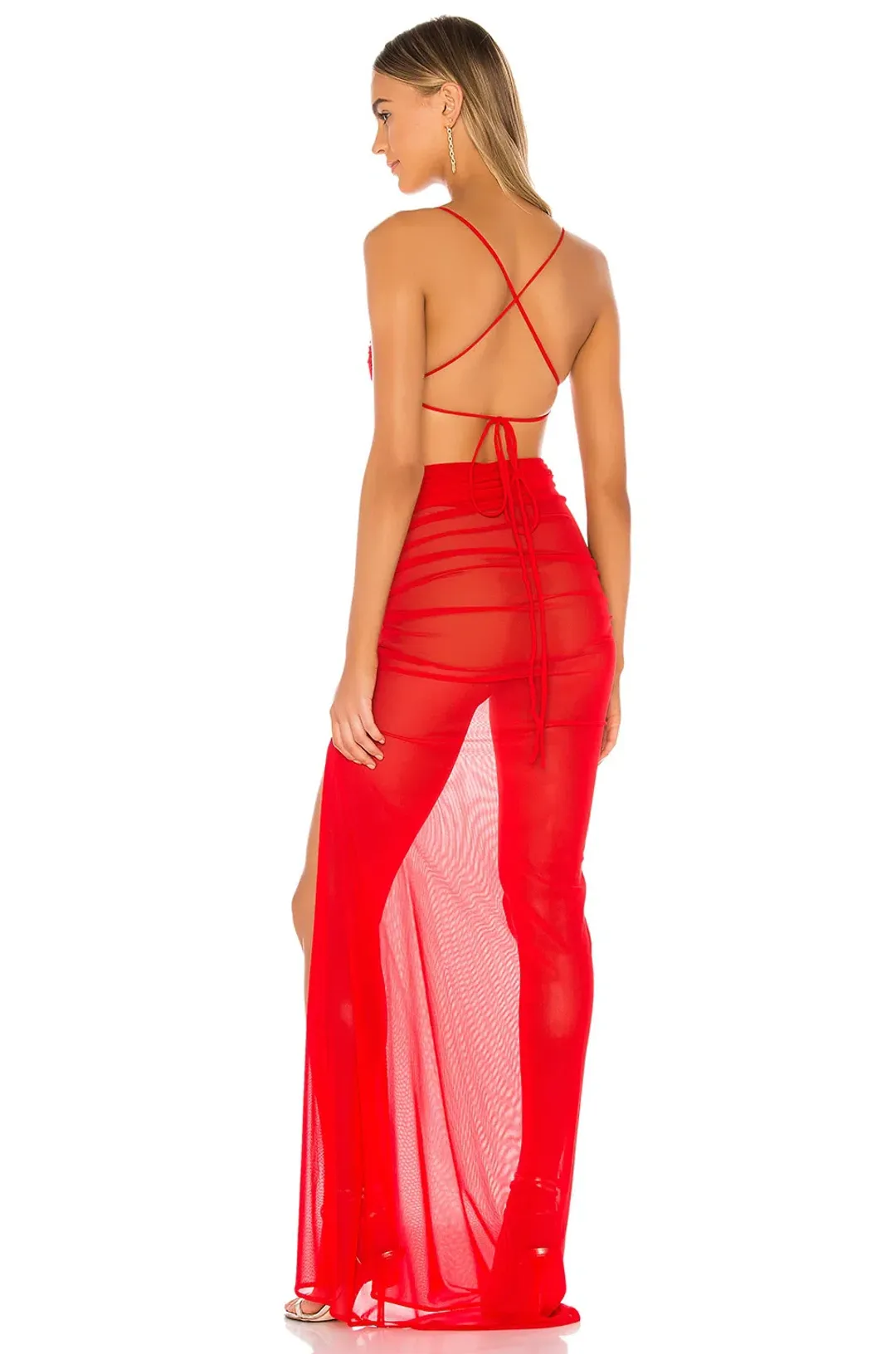 Michael Costello Follie Gown Red Size 6 for rent on The Volte - main image
