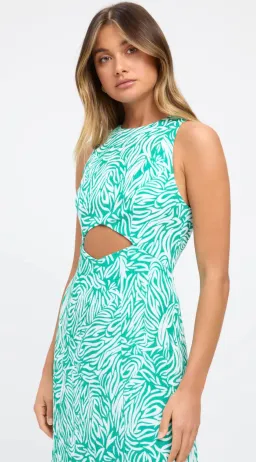 Kookai Zenni Green cut-out dress Size 8 for rent on The Volte - image 1