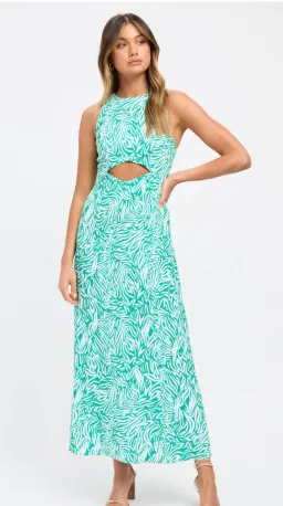 Kookai Zenni Green cut-out dress Size 8 for rent on The Volte - image 2
