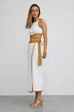 Significant Other Anna Skirt & Top Set Cream with Almond Bind Size 10 for rent on The Volte - image 2