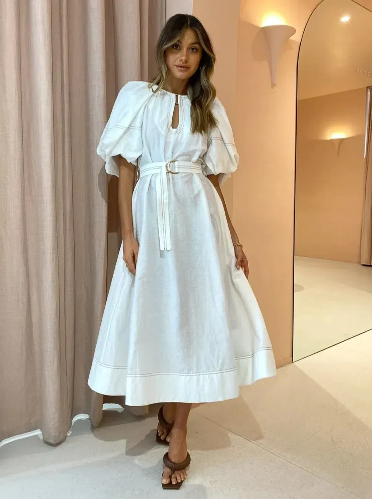 Acler Harlow Dress in Ivory Size 14 - Image 1