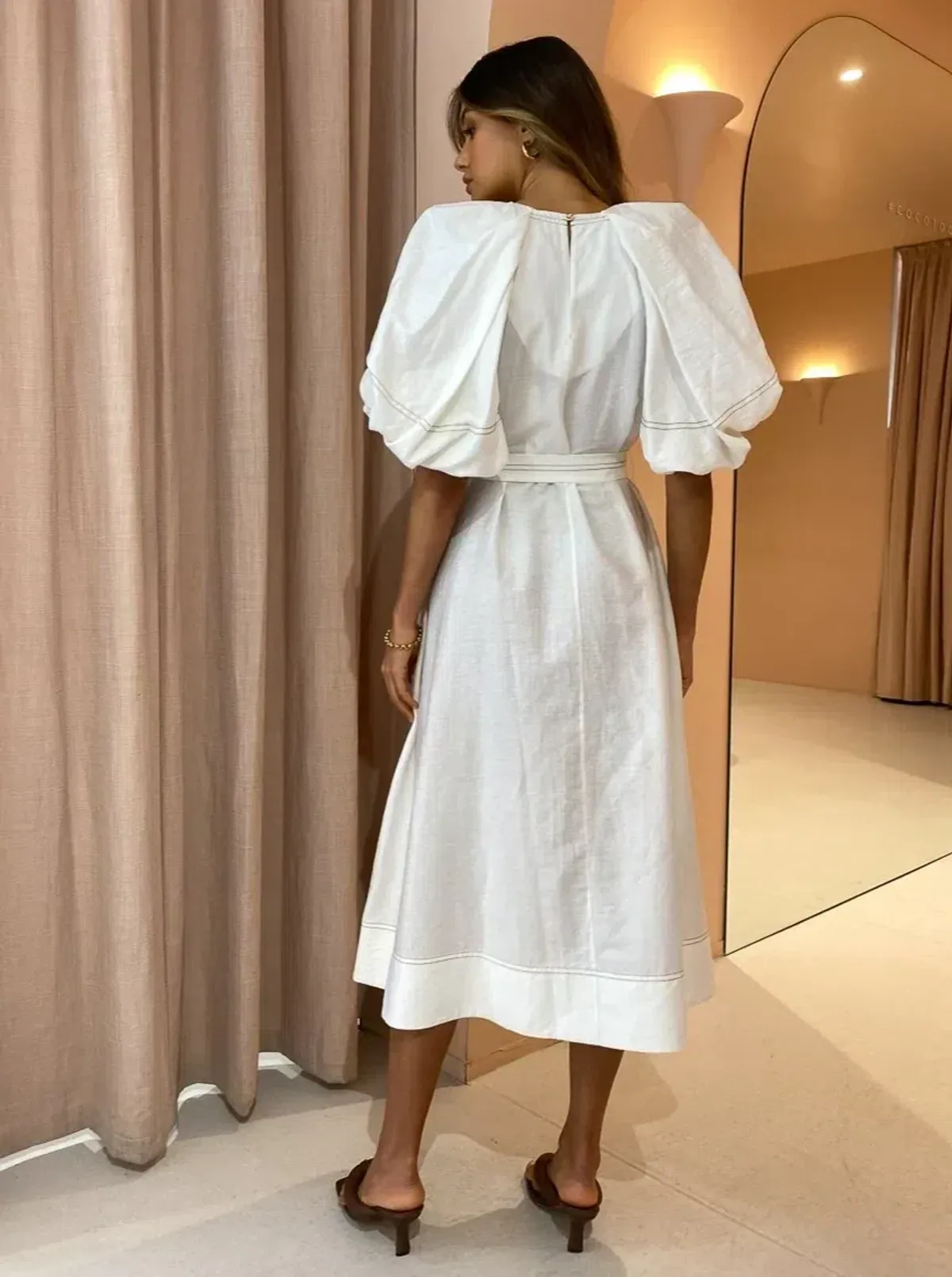 Acler Harlow Dress in Ivory Size 14 - Image 2