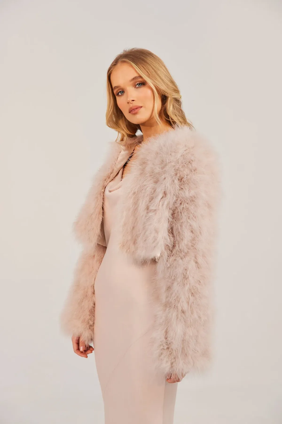 Bubish Luxe Manhattan Crop Jacket Blush Size S/Au 8 for rent on The Volte - main image