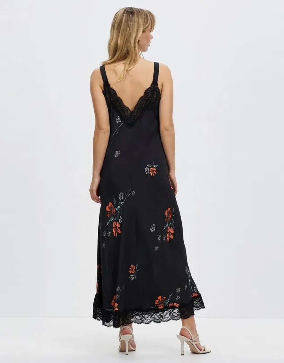 Sass & Bide One Too Many Lace Midi Dress Black Floral Size 6 for rent on The Volte - main image