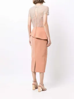Rachel Gilbert Cole Midi Dress Terracotta Nude Size 14 for rent on The Volte - image 3