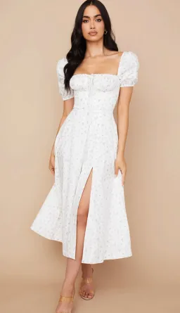 House of CB Tallulah Midi Dress White Floral Size M / Au 10 for rent on The Volte - image 3