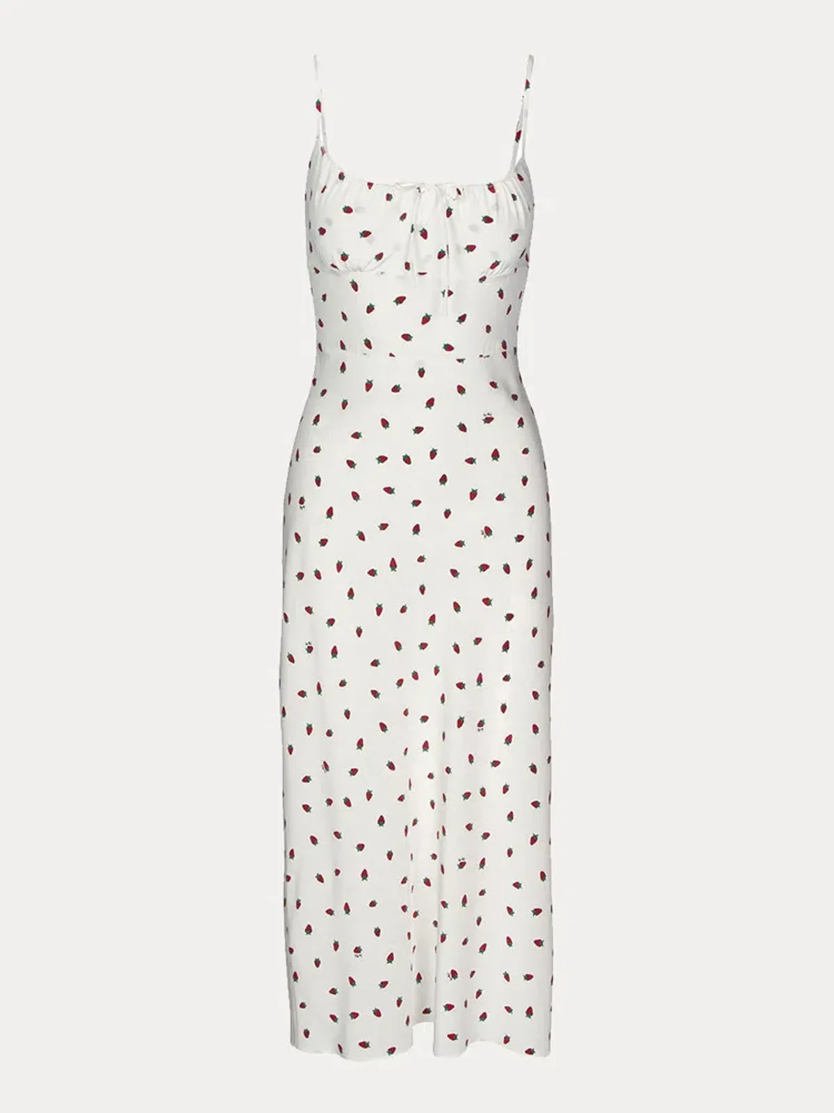 Realisation Par The Alba White Strawberry Midi Dress Size S/AU 8 - Image 3