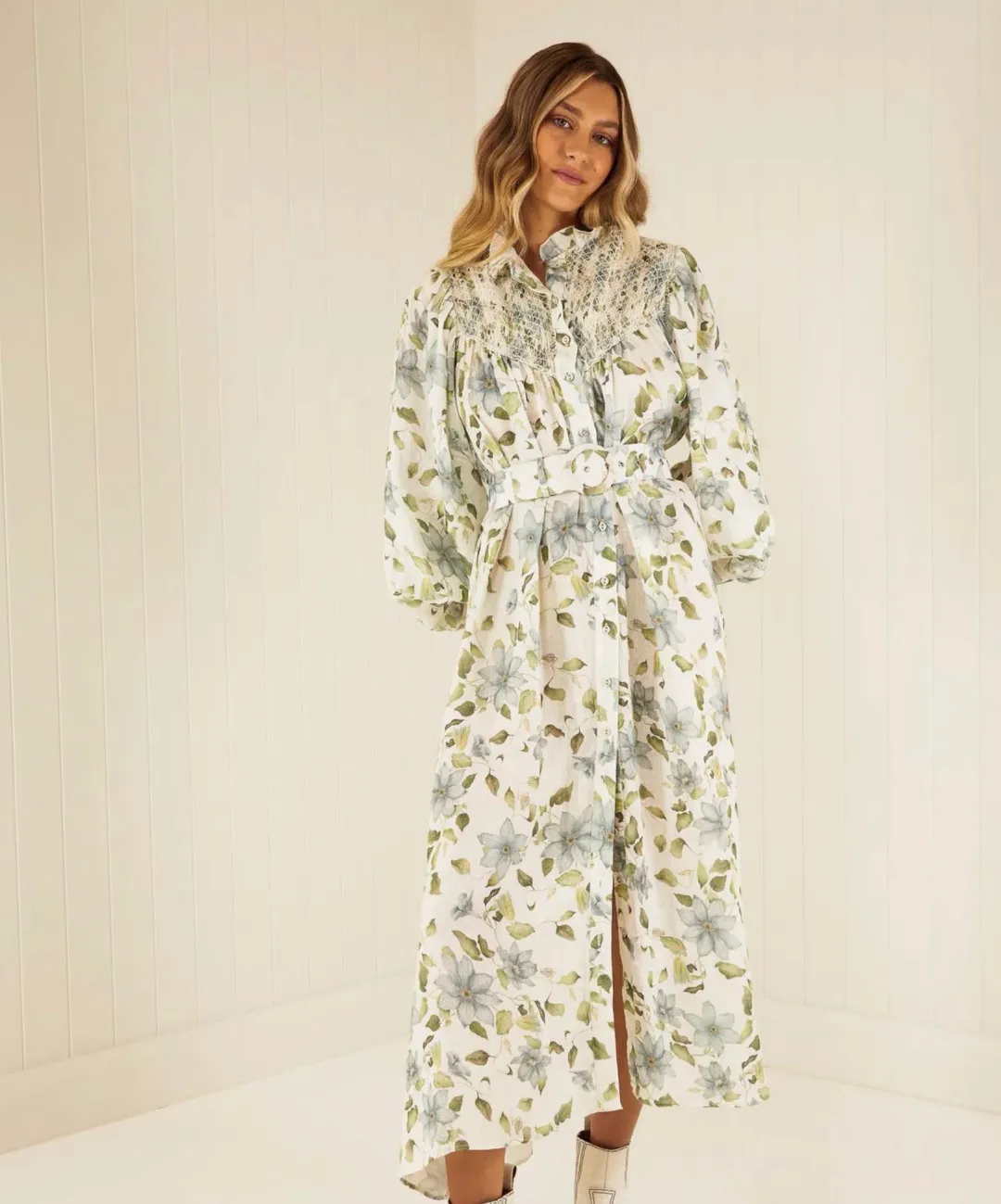 Palm Noosa Apollo Maxi Dress Blue Field Size 12 for rent on The Volte - main image