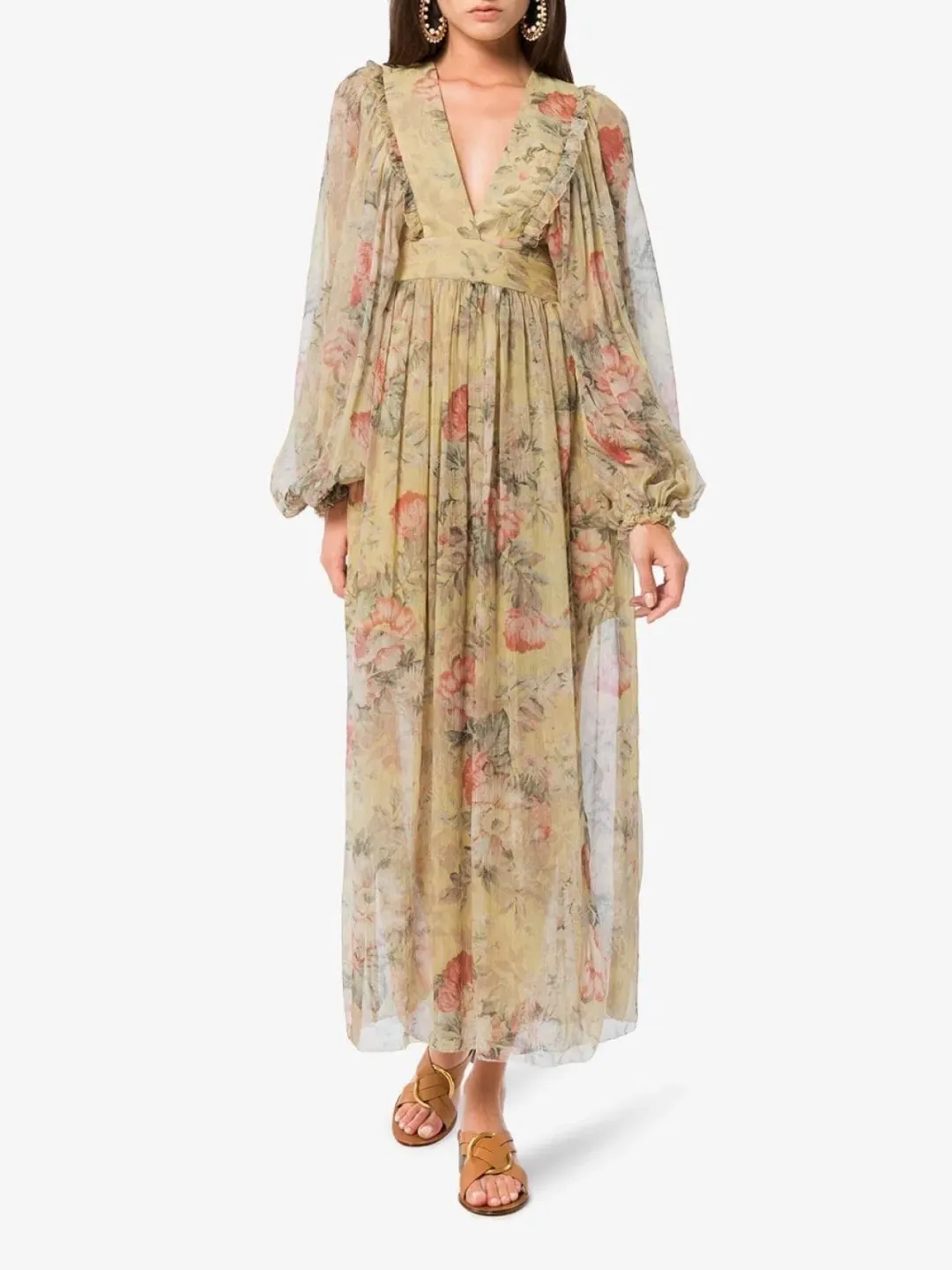 Zimmermann Melody Wrap Maxi Dress Floral Size 1/Au 10 for rent on The Volte - main image