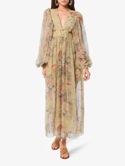 Zimmermann Melody Wrap Maxi Dress Floral Size 1/Au 10 for rent on The Volte - image 1